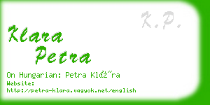 klara petra business card